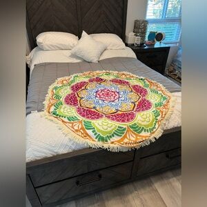 Colorful Mandala Round Blanket